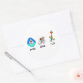 Sticker Rond Triathlon drôle (Enveloppe)