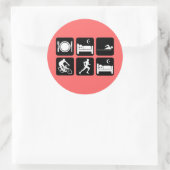 Sticker Rond Triathlon drôle (Sac)