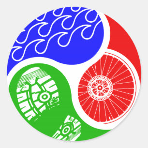 Sticker Rond Triathlon TRI Yin Yang