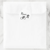Sticker Rond Triatholon - course à vélo nage (Sac)