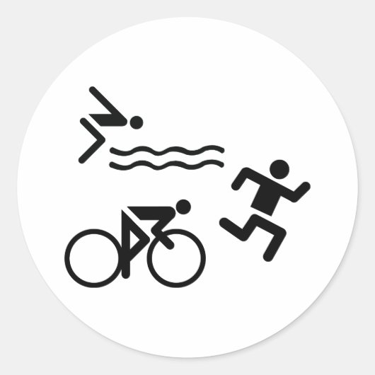 Sticker Rond Triatholon - course à vélo nage (Devant)