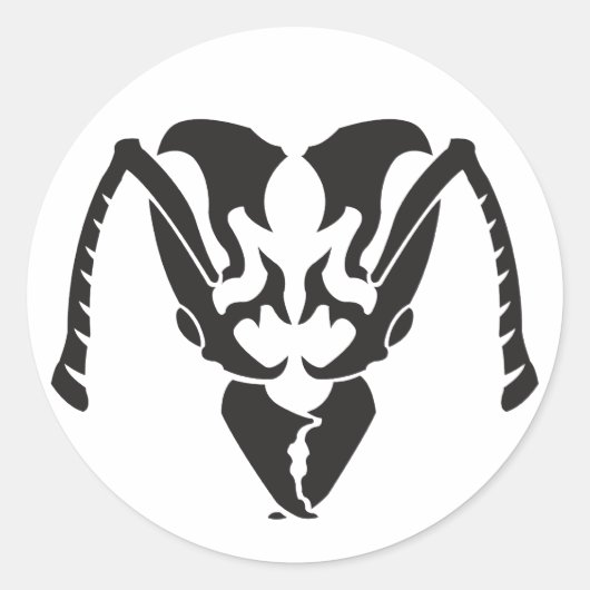 Sticker Rond tribal_ant_noir (Devant)