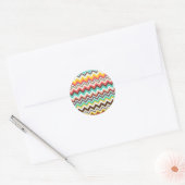 Sticker Rond Tribal coloré Aztec Chevron ZigZag rayures (Enveloppe)