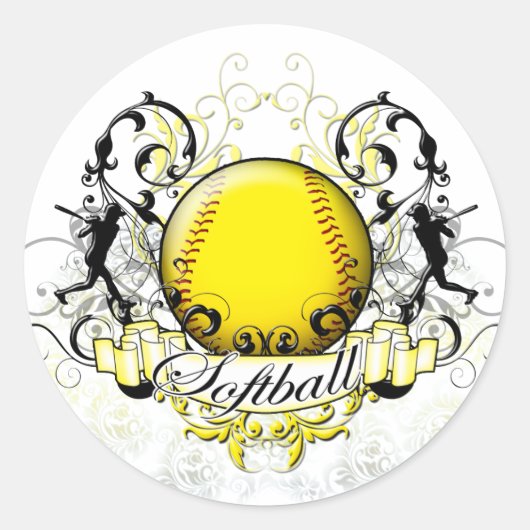 Sticker Rond Tribal de softball (Devant)