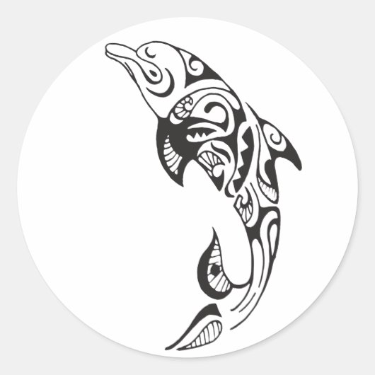 Sticker Rond Tribal Dolphin (Devant)