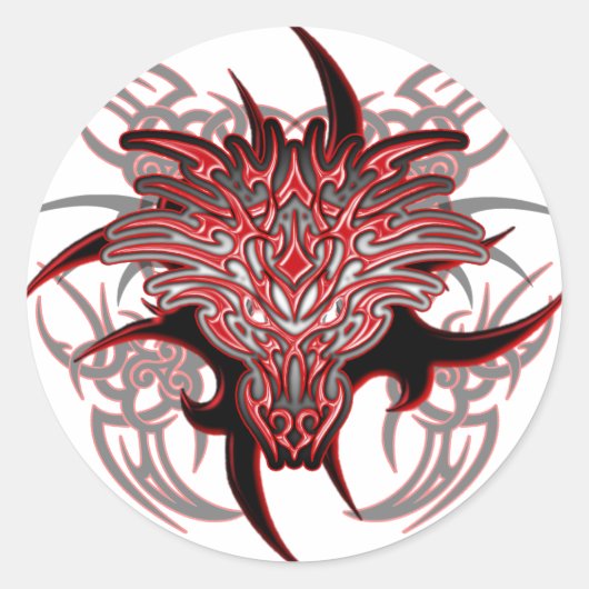 Sticker Rond Tribal du dragon (Devant)
