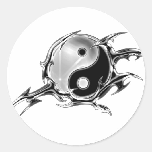 Sticker Rond Tribal Yin Yang (Devant)
