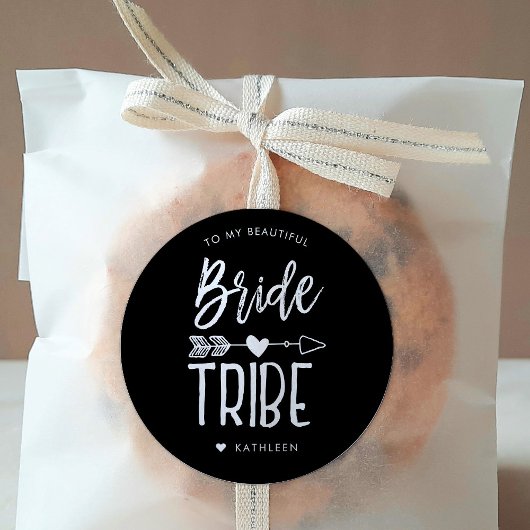 Sticker Rond Tribe de mariée | Mariage de nom personnalisé