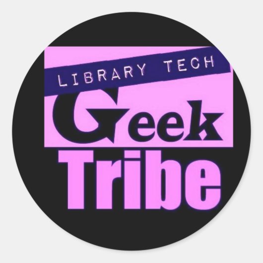 Sticker Rond Tribu des Geeks de la technologie de bibliothèque (Devant)