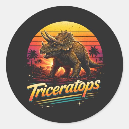 Sticker Rond Triceratops (Devant)