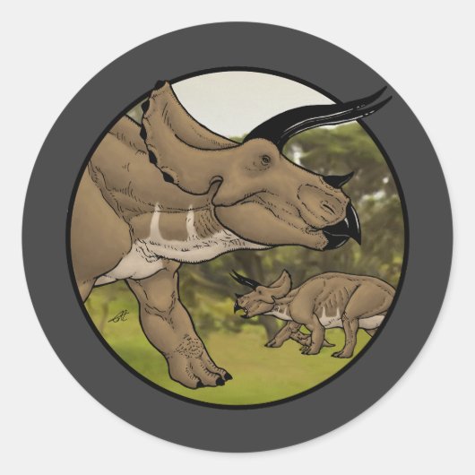 Sticker Rond Tricératops #2 (Devant)