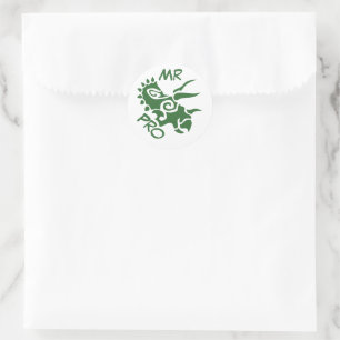 Sticker Rond Tricératops Green Mister Pro