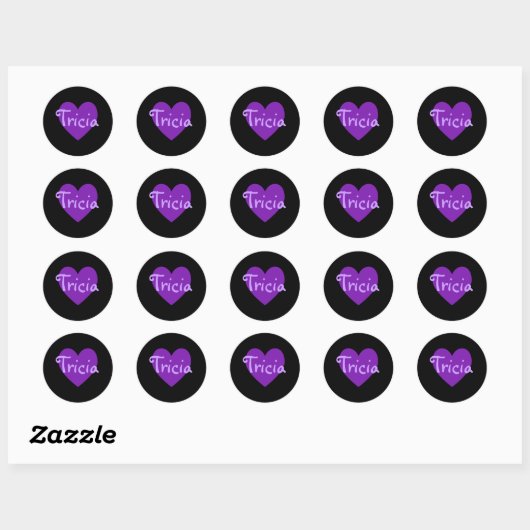 Sticker Rond Tricia en violet (Feuille)
