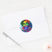 Sticker Rond Trick clown effrayant ou traitement Halloween (Enveloppe)