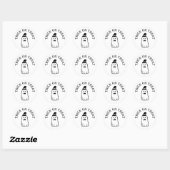 Sticker Rond Trick de fantôme mignon ou traiter Halloween (Feuille)