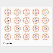 Sticker Rond Trick d'Halloween ou traiter les citrouilles roses (Feuille)
