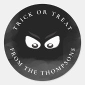 Sticker Rond Trick Halloween Ou Traiter Éffrayant Ghost Cute Fa (Devant)