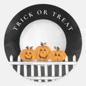 Sticker Rond Trick Halloween Ou Traiter Éffrayant Ghost Cute Fa (Devant)