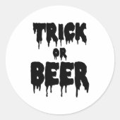 Sticker Rond trick or beer (Devant)
