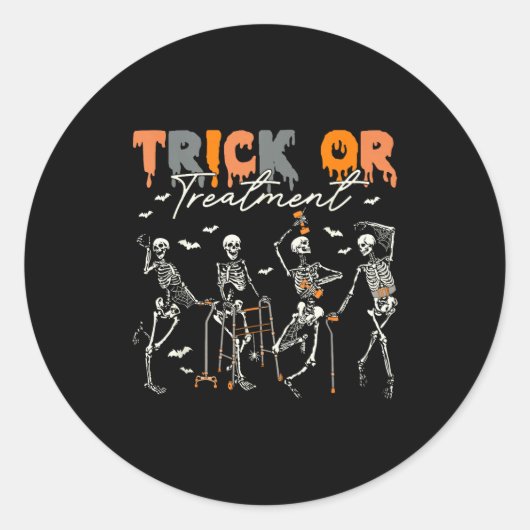 Sticker Rond Trick Or Pt Physical Therapy Therast Halloween (Devant)