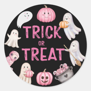Sticker Rond Trick Or Three Halloween Ghost 3e Anniversaire