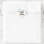 Sticker Rond Trick or Treat Chauves-souris Halloween (Sac)