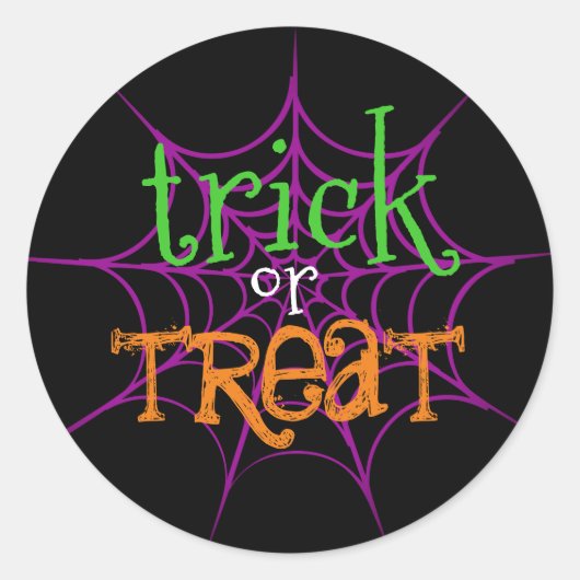 Sticker Rond Trick or Treat Funny Halloween (Devant)