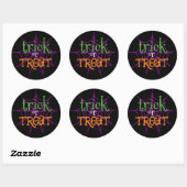 Sticker Rond Trick or Treat Funny Halloween (Feuille)