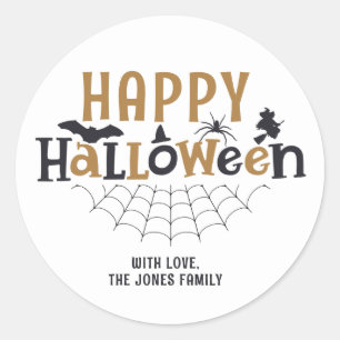 Sticker Rond Trick or Treat, Les enfants heureux Halloween Fête