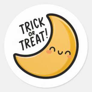 Sticker Rond Trick or Treat ! - Lune croissante 1