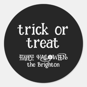 Sticker Rond Trick or treat mignon os amusant citrouille Hallow