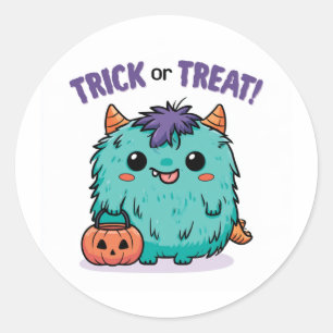 Sticker Rond Trick or Treat ! - Monstre #4