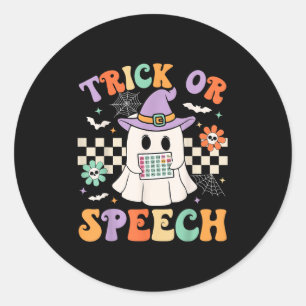 Sticker Rond Trick Ou Discours Halloween Slp Rétro Thérapie de 