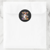 Sticker Rond Trick Ou Enseignant Super Ghost Funny Hallowee (Sac)