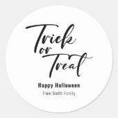 Sticker Rond Trick ou traitement Halloween Favoriser le traitem (Devant)