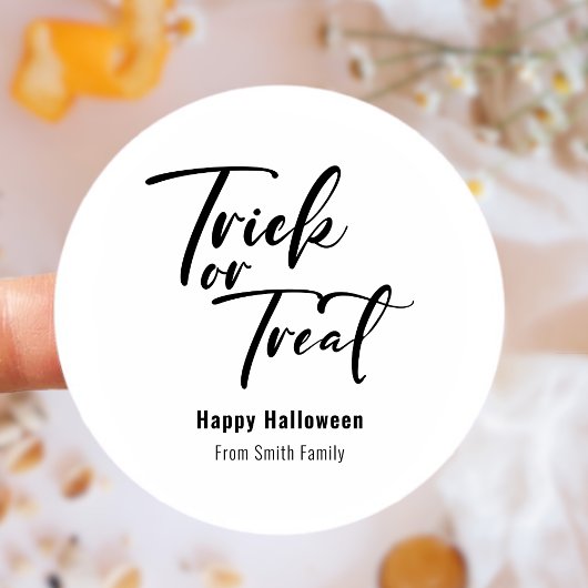 Sticker Rond Trick ou traitement Halloween Favoriser le traitem
