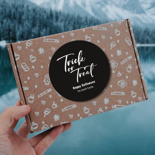 Sticker Rond Trick ou traitement Halloween Favoriser le traitem