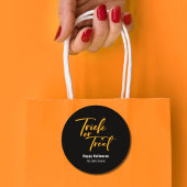 Sticker Rond Trick ou traitement Halloween Favoriser le traitem