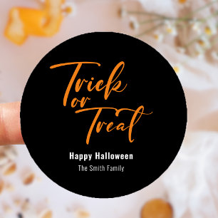 Sticker Rond Trick ou traitement Halloween Favoriser le traitem