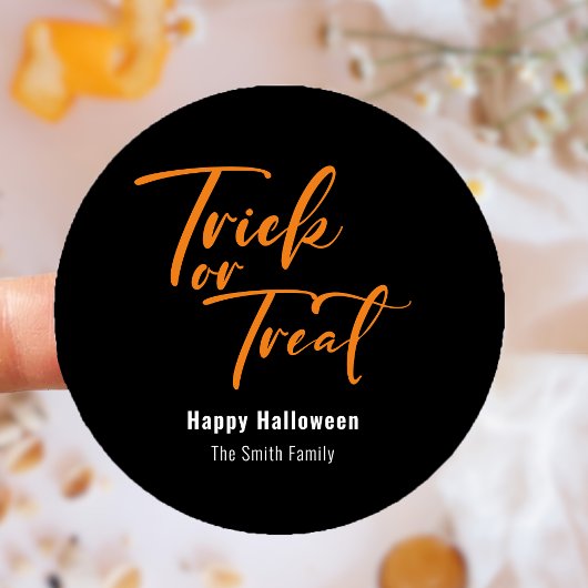 Sticker Rond Trick ou traitement Halloween Favoriser le traitem