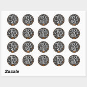Sticker Rond Trick ou traitement minimal d'Halloween (Feuille)
