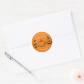 Sticker Rond Trick ou traiter Halloween Citrouille (Enveloppe)