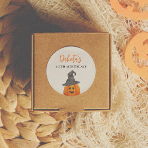 Sticker Rond Trick ou traiter Halloween Citrouille Anniversaire