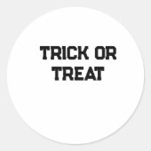 Sticker Rond Trick ou. Traiter Halloween éffrayant noir simple (Devant)