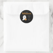 Sticker Rond Trick Ou Traiter Happy Halloween Ghost Éffrayant (Sac)