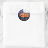 Sticker Rond Trick ou traiter Nom personnel Halloween Party (Sac)