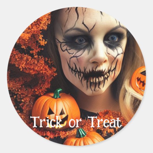 Sticker Rond Trick ou Treat Halloween (Devant)