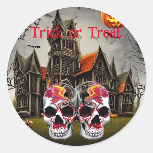 Sticker Rond Trick ou Treat Halloween (Devant)