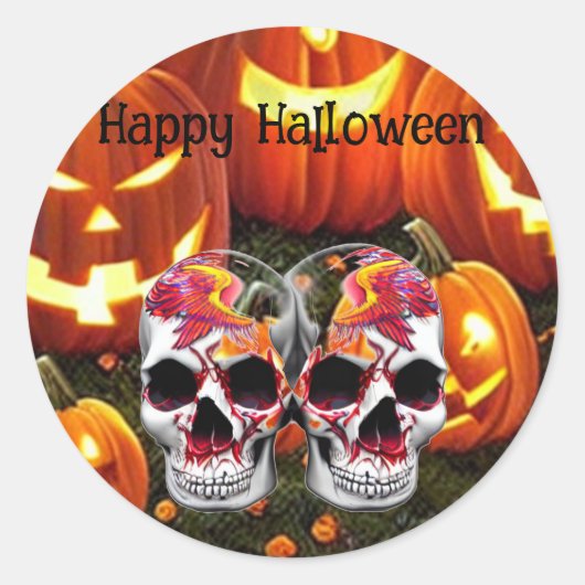 Sticker Rond Trick ou Treat Halloween (Devant)