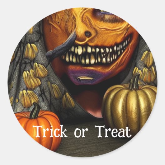 Sticker Rond Trick ou Treat Halloween (Devant)